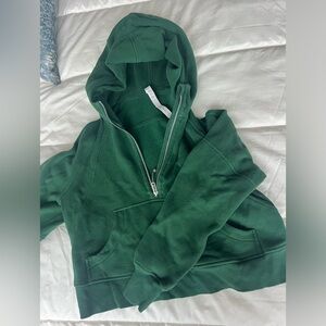 Green lululemon scuba half zip hoodie